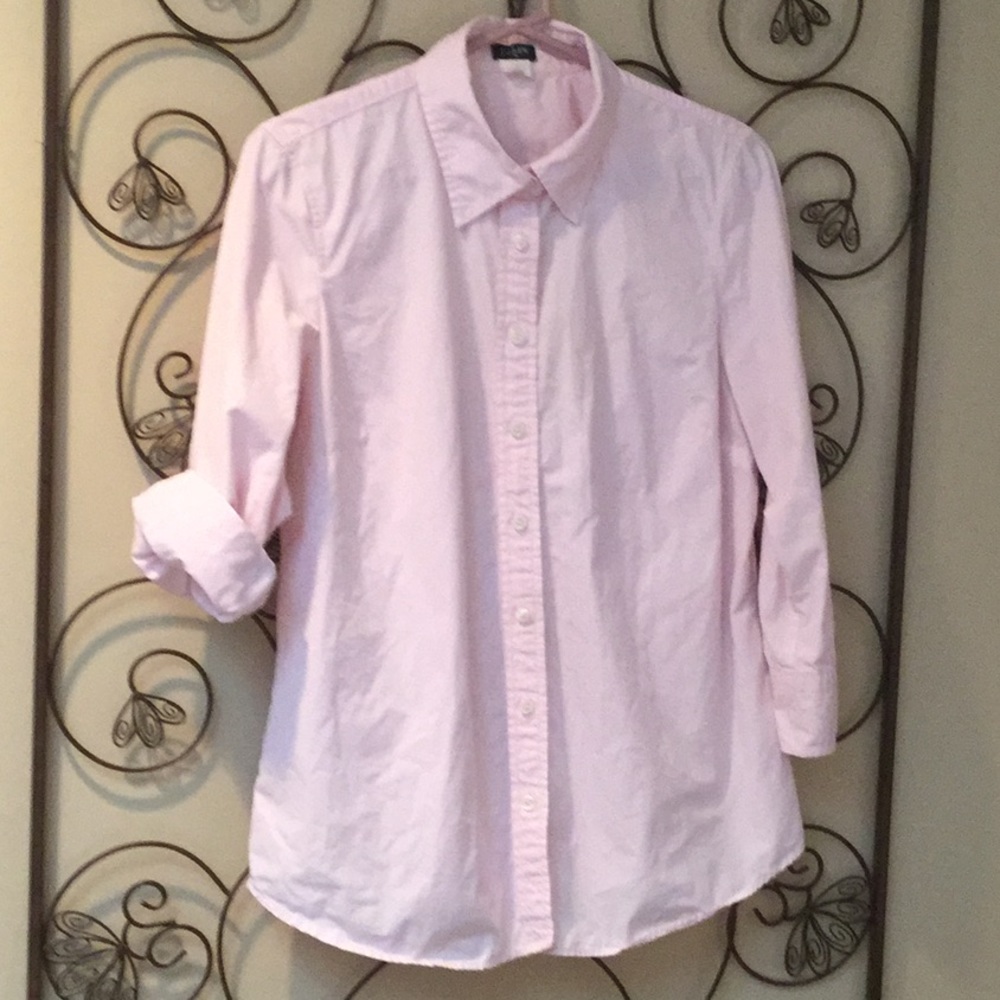 J. Crew Shirt Pink and White Pinstripe